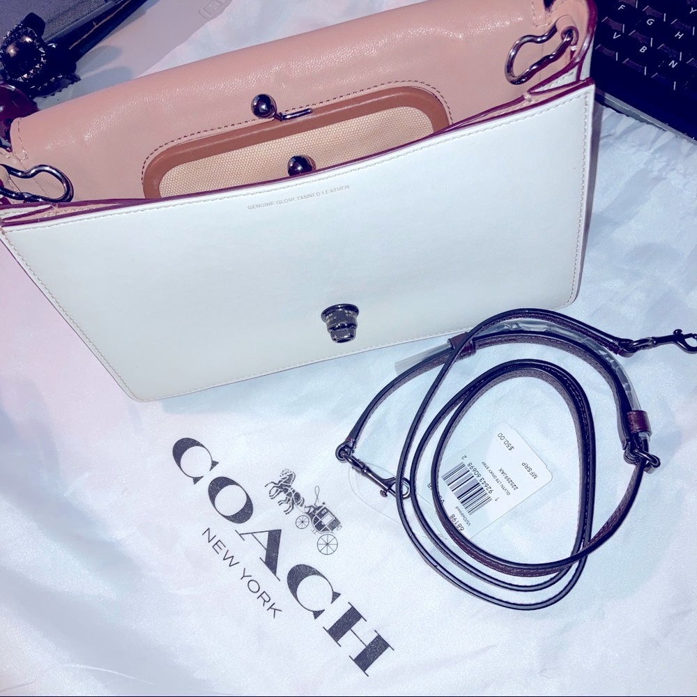 Coach 1941 DINKY 24 glovetanned leather in chalk, gunmetal, dusk rose mauve